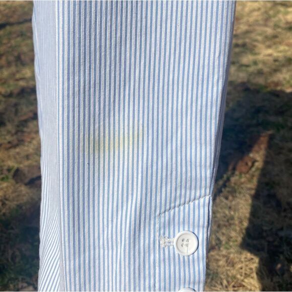 Talbots Perfect Crop Blue Seersucker Stretch Crop Pants - Picture 5 of 8